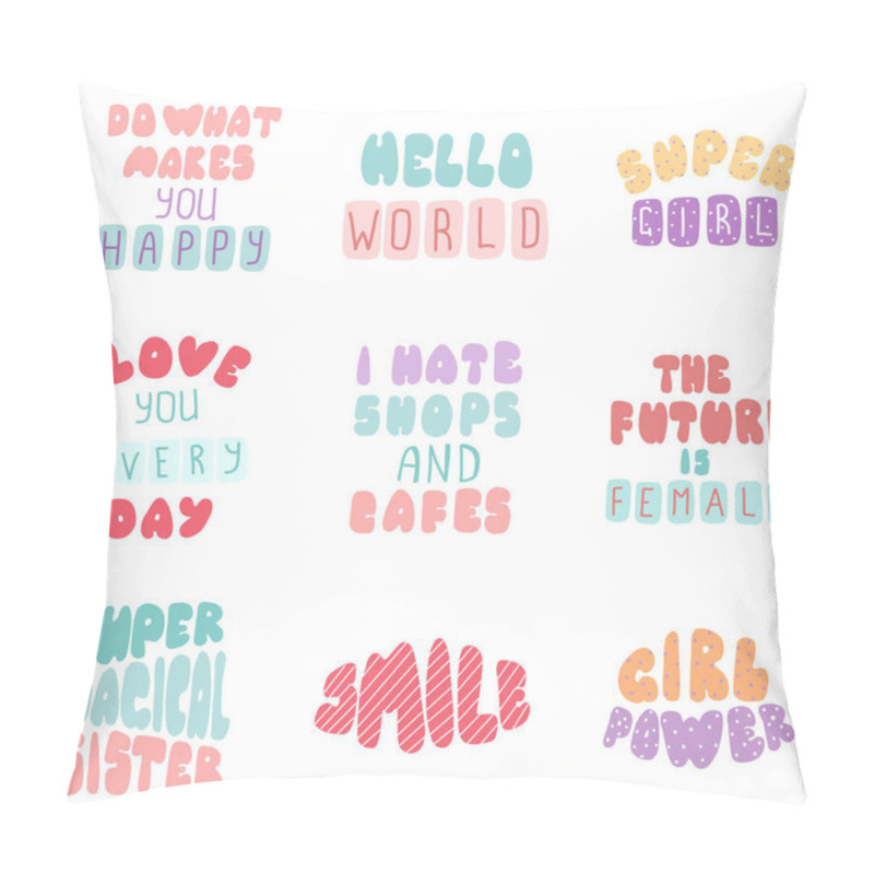 Personality  Lettering Typography Girl Overlay Set. Motivational Quote. Cute Inspiration Typography. Calligraphy Postcard Poster Photo Graphic Design Element. Hand Written Sign. Pillow Covers