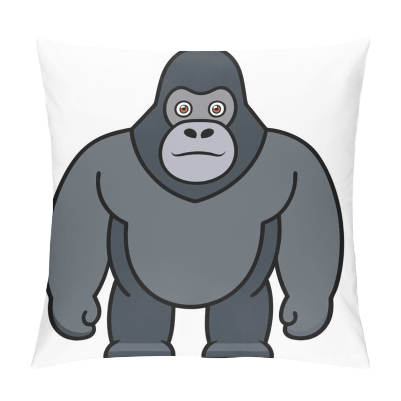 Personality  Gorilla Vector Illustration, Cartoon Clipart Character, Animal In Flat Style. Pillow Covers