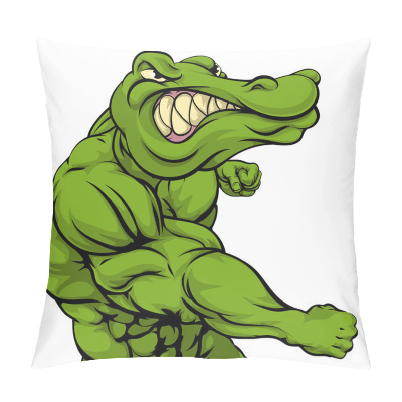 Personality  Alligator Or Crocodile Mascot Fighting Pillow Covers