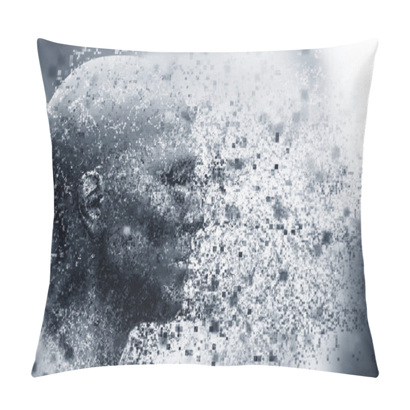 Personality  Face With Pixel Dispersion Effect  Pillow Covers