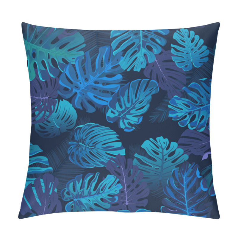 Personality  Seamless Tropical Vector Pattern With Tropical Plants. Exotic Background With Monstera Leaves. Fashion Jungle Print For Design. Pillow Covers