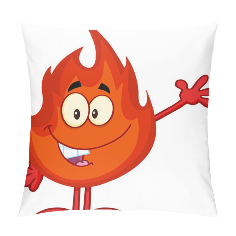 Personality  Happy Fire Cartoon Character Waving Pillow Covers