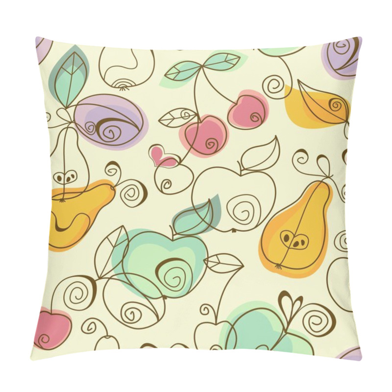 Personality  Cute Fruits Seamless Background Pillow Covers