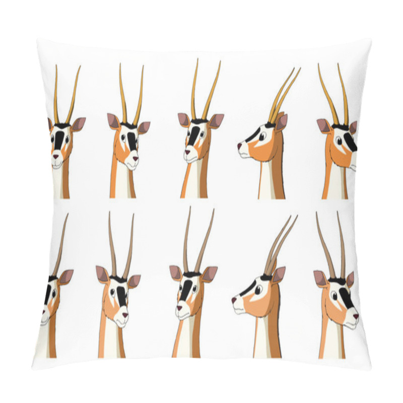 Personality  African Antelope Gazelle Isolated On White Background Pillow Covers