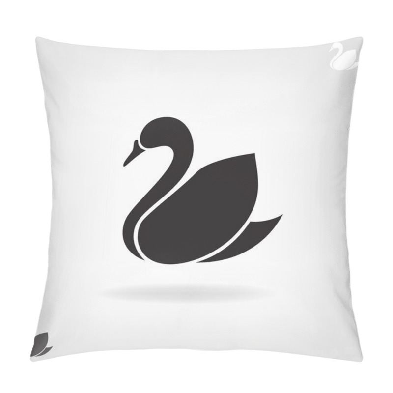 Personality  Stylized Silhouette Of  Swan On A Light Background. Pillow Covers