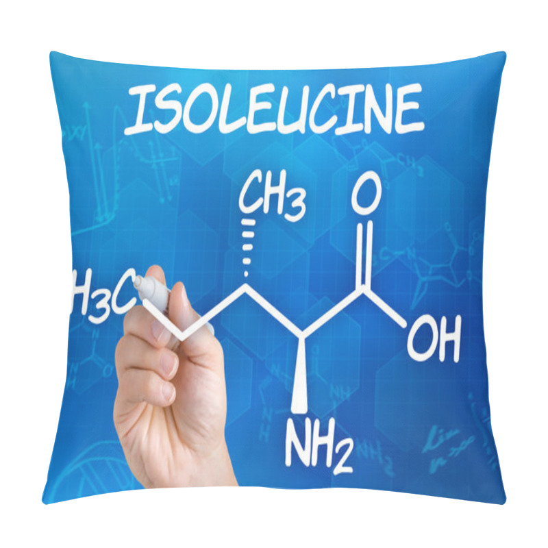 Personality  Hand With Pen Drawing The Chemical Formula Pillow Covers