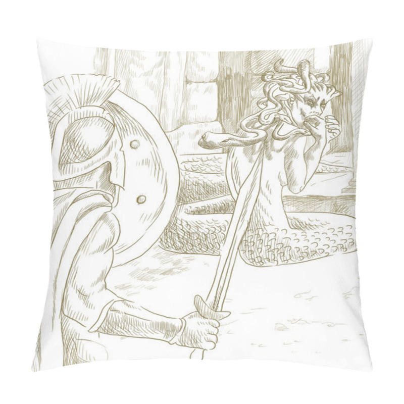 Personality  Perseus And Medusa Pillow Covers