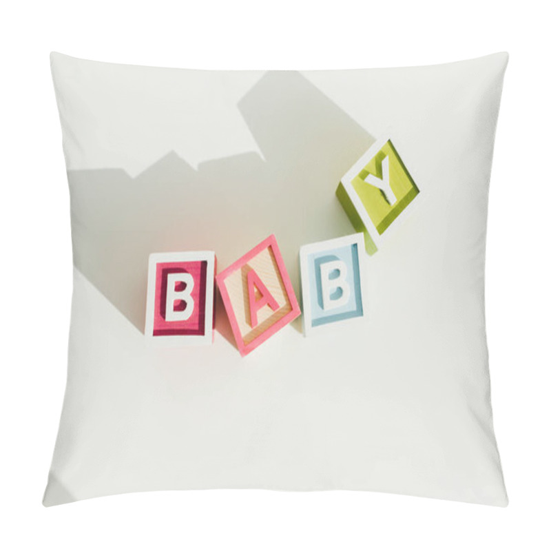 Personality  Top View Of Word Baby On Letter Wooden Blocks Pillow Covers