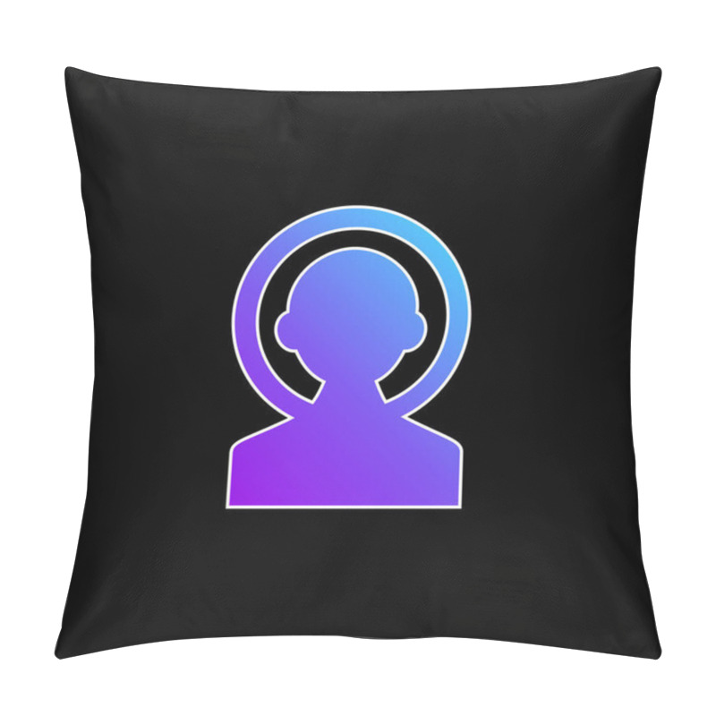 Personality  Astronaut Blue Gradient Vector Icon Pillow Covers