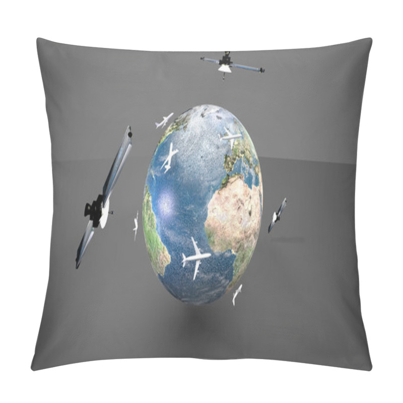 Personality  Earth - Orbitting Satellites - Planes Pillow Covers