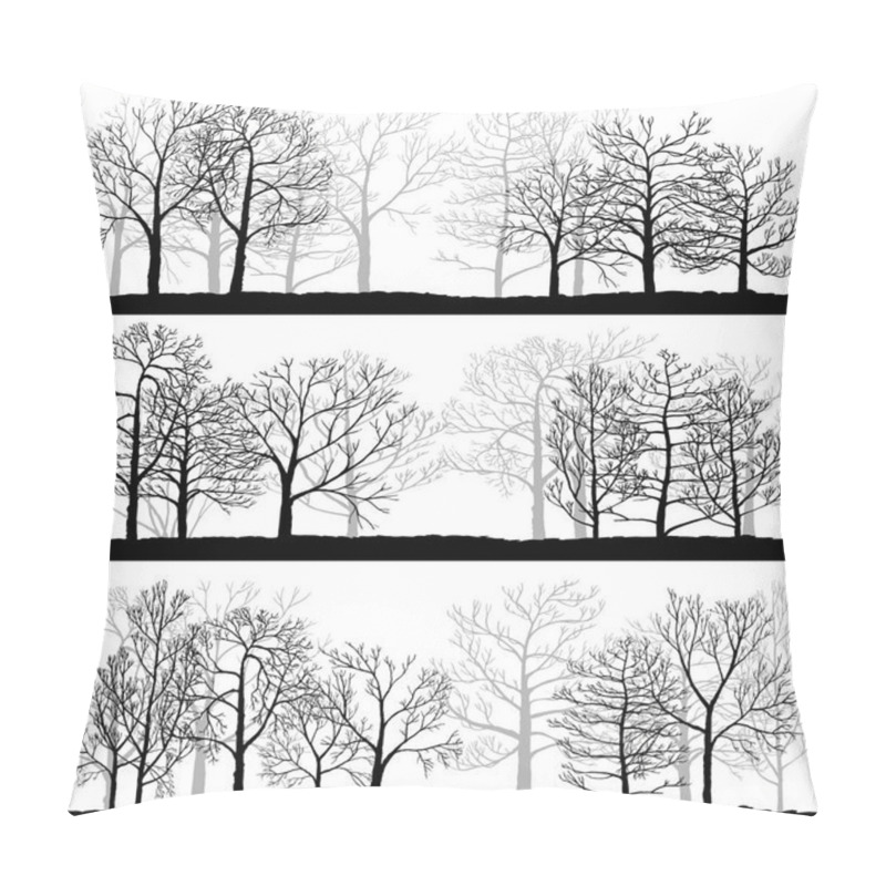 Personality  Vector Landscapes With Winter Trees Pillow Covers