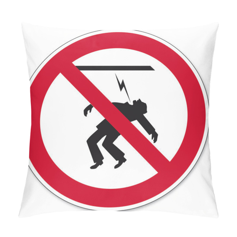 Personality  Prohibition Signs BGV Icon Pictogram Power Cables Touching Forbidden Pillow Covers