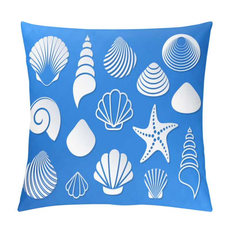 Personality  White Sea Shells And Starfish Icons Pillow Covers