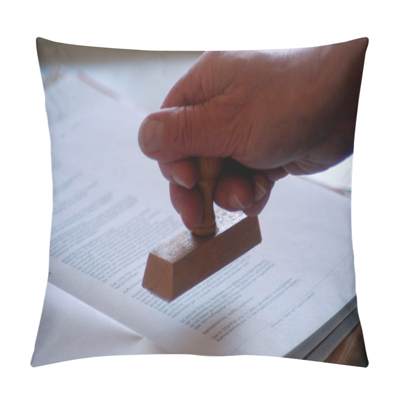 Personality  Official Stamp In The Administration, Organization In The Public Service Sector Pillow Covers