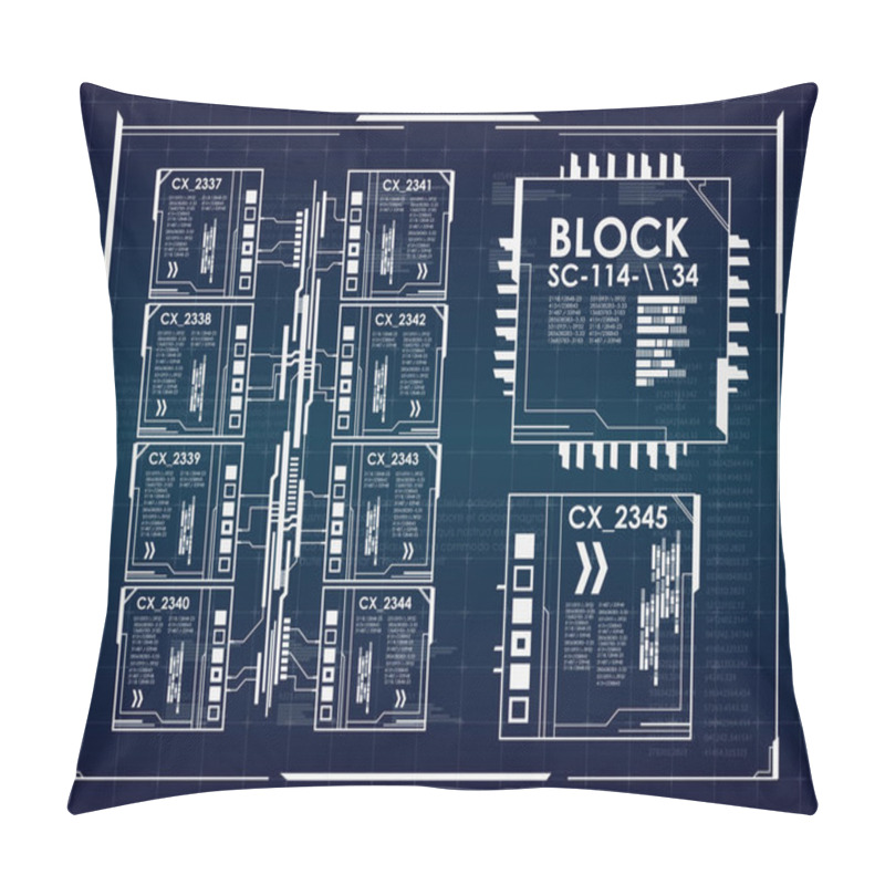 Personality  Futuristic Virtual Graphic User Interface Pillow Covers