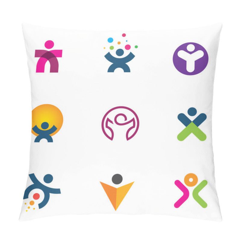 Personality  Make Impact Creating Innovation For Fulfillment Of Human Potential Logo Icon Pillow Covers