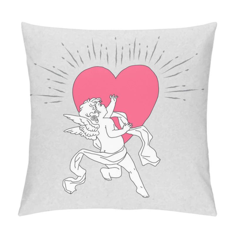 Personality  Vector Hand Drawn Cupid Pillow Covers