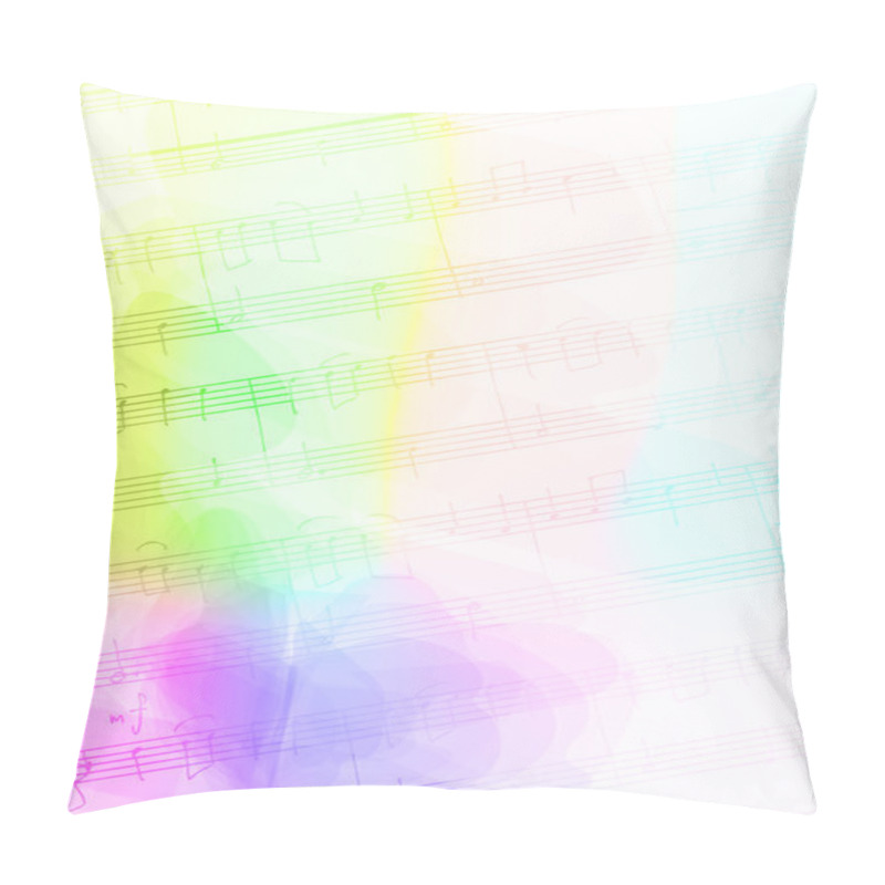 Personality  Colour Background With Handmade Musical Notes. Pillow Covers