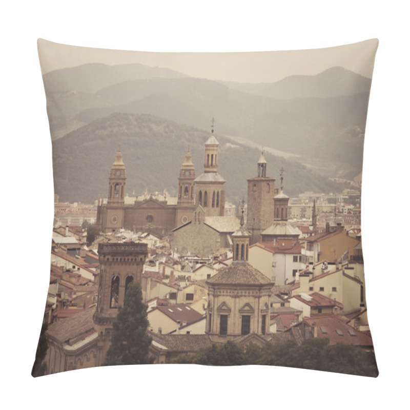 Personality  Pamplona On The Background Of Mountains. Pillow Covers