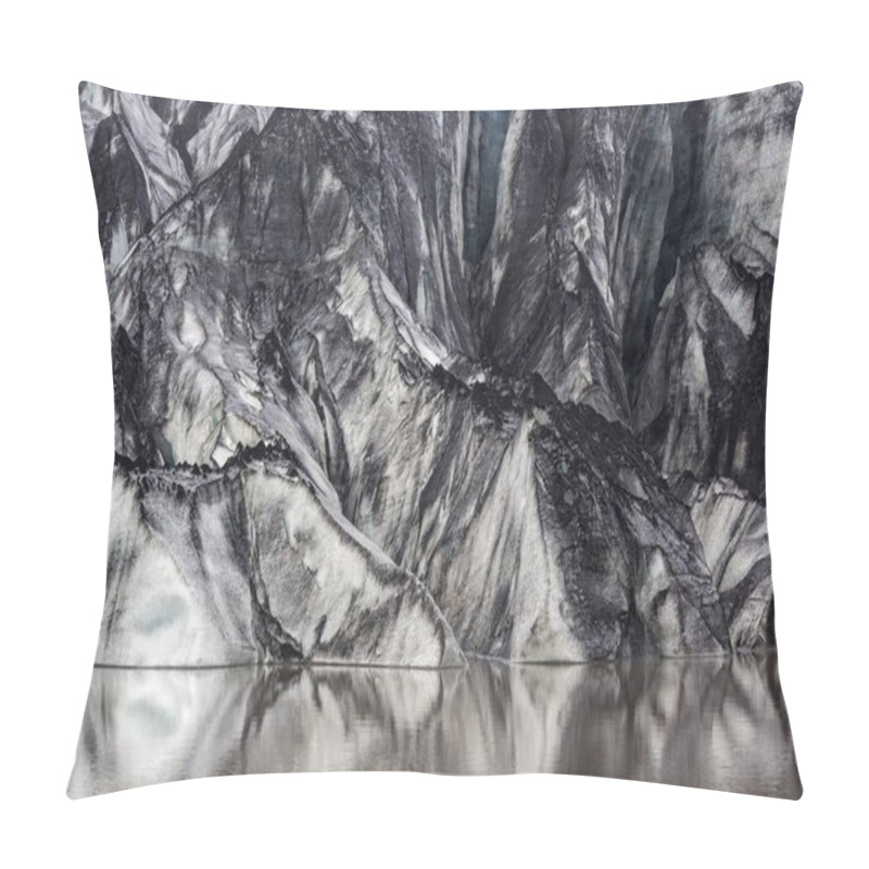 Personality  Glacier, Glacier Lagoon, Slheimajkull, Solheimajkull, Glacier Tongue Of Mrdalsjkull Including Volcanic Ash, Near Ring Road, Suurland, Southern Iceland, Iceland, Europe  Pillow Covers