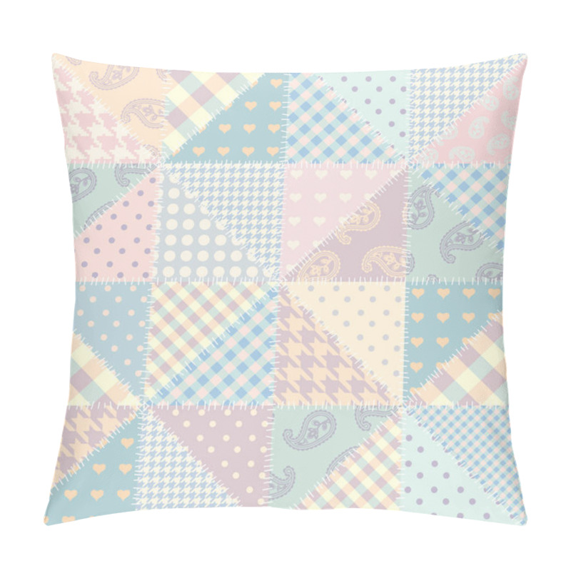 Personality  Patchwork Textile Pattern. Seamless Quilting Design Background. Pillow Covers