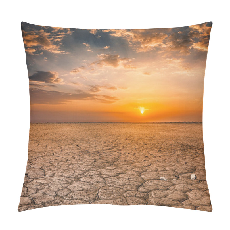 Personality  Cracked Earth Soil Sunset Landscape Pillow Covers