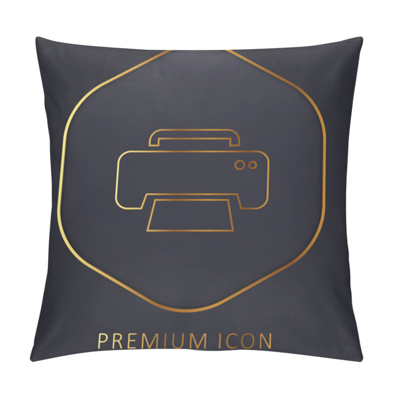 Personality  Black Print Interface Symbol Golden Line Premium Logo Or Icon Pillow Covers