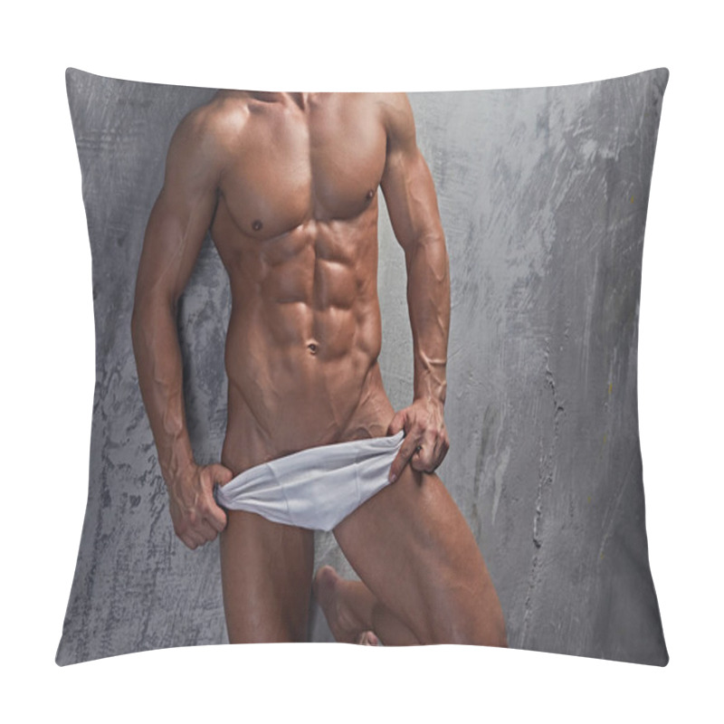 Personality  Sexy Abdominal Male In White Panties Pillow Covers