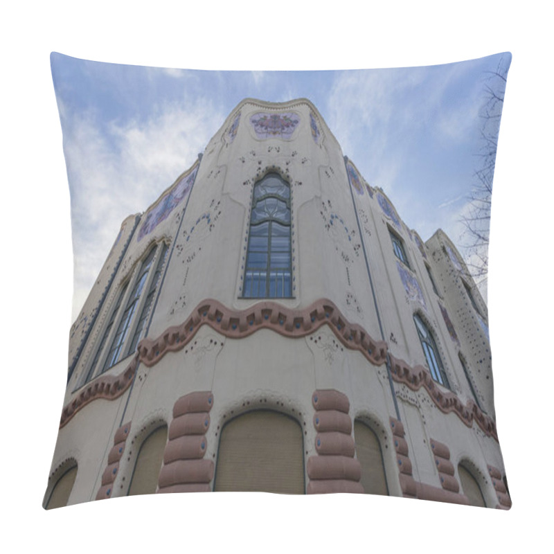 Personality  Cifrapalota Building In Kecskemet, Hungary Pillow Covers