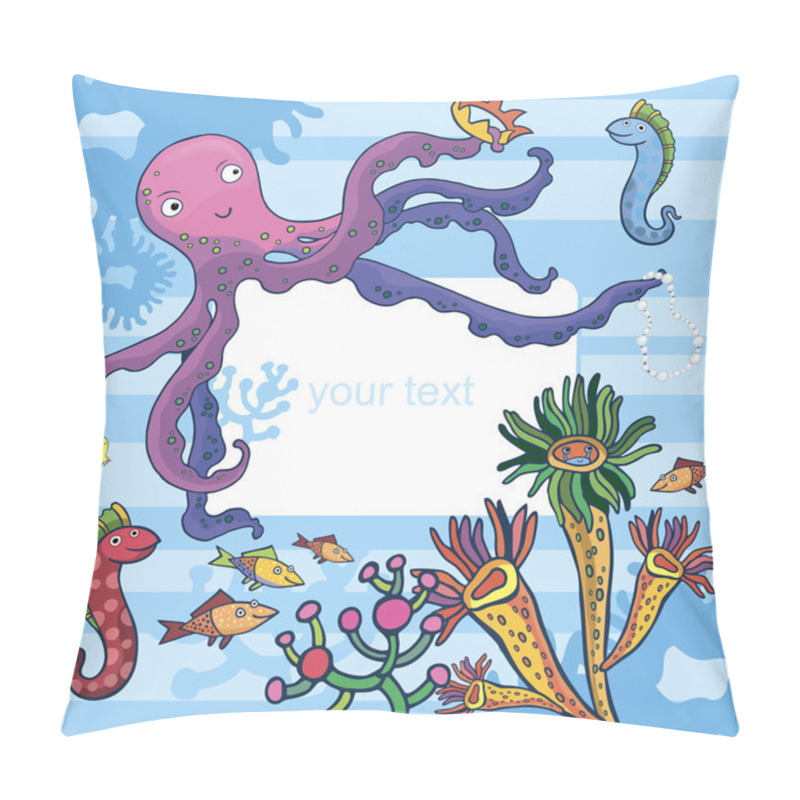 Personality  Sea Inhabitants, Funny Cartoon Characters Pillow Covers