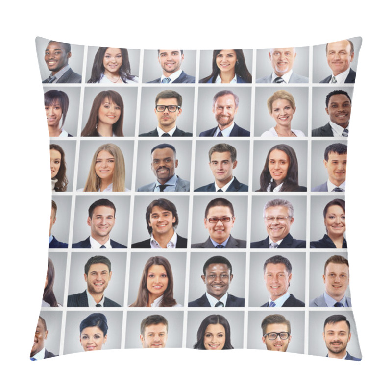 Personality  Collage Diverse Faces Expressions People Concept Pillow Covers