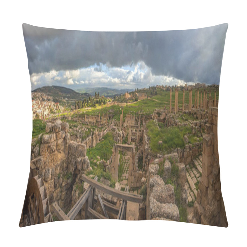 Personality  A Water Powered Saw Mill To Cut Stones In The Ancient City Of Ge Pillow Covers