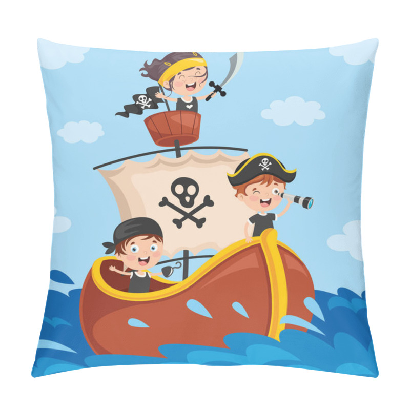 Personality  Cute Little Pirate Children Posing Pillow Covers