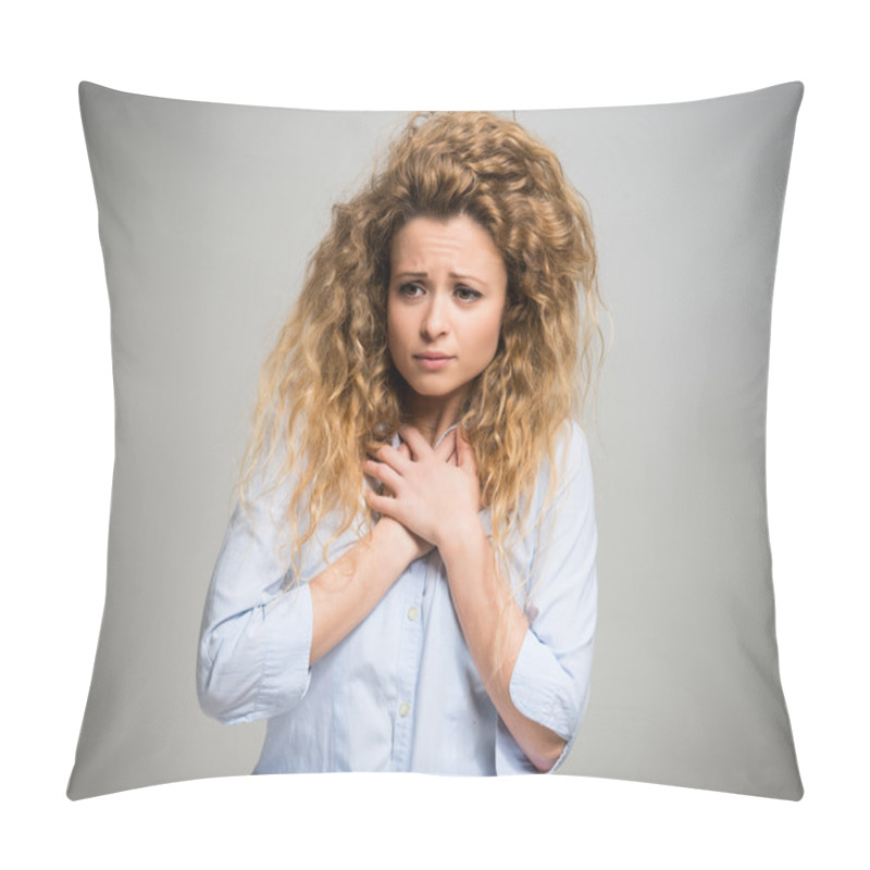 Personality  Young Suffering Woman Pillow Covers