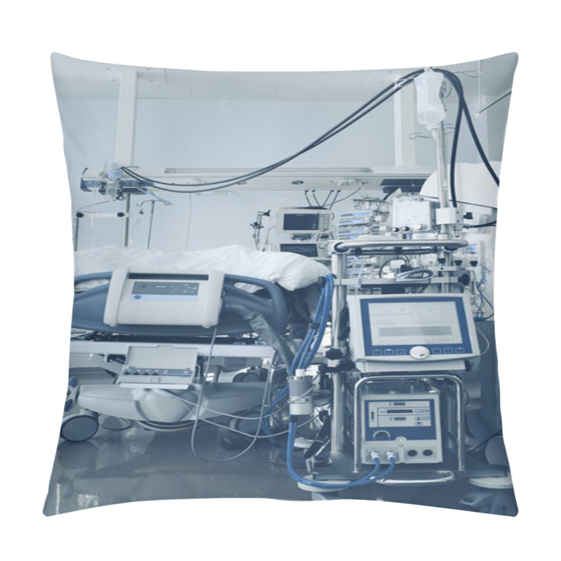 Personality  Complex Technical Equipment In The Intensive Care Unit Pillow Covers