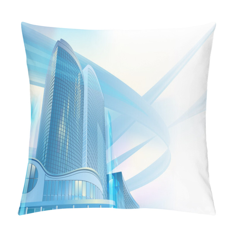 Personality  Business Background With Modern City Buildings Pillow Covers