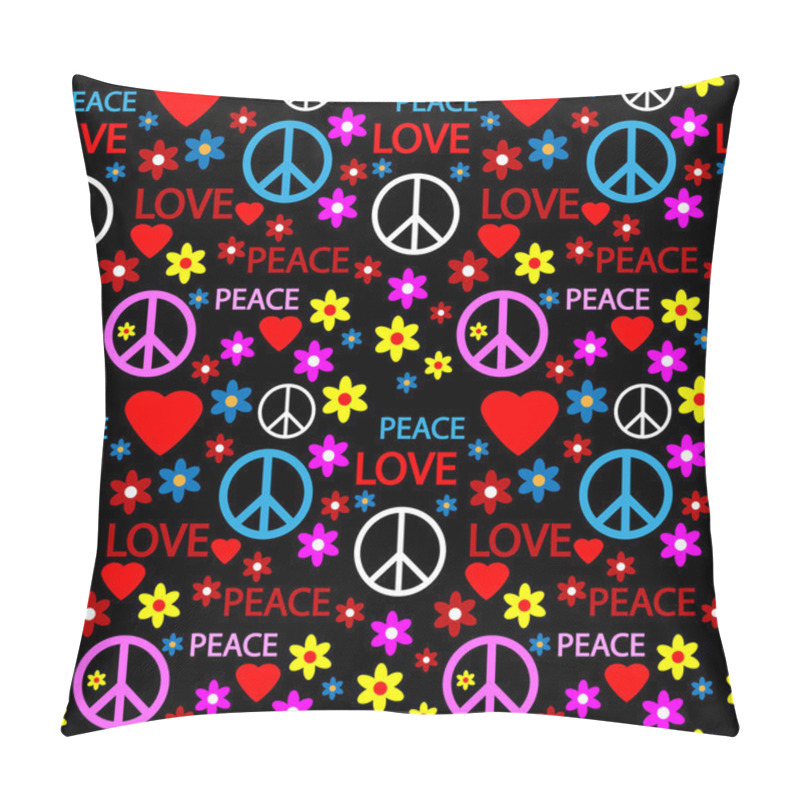 Personality  Seamless Pattern With Symbols Of The Hippie Pillow Covers