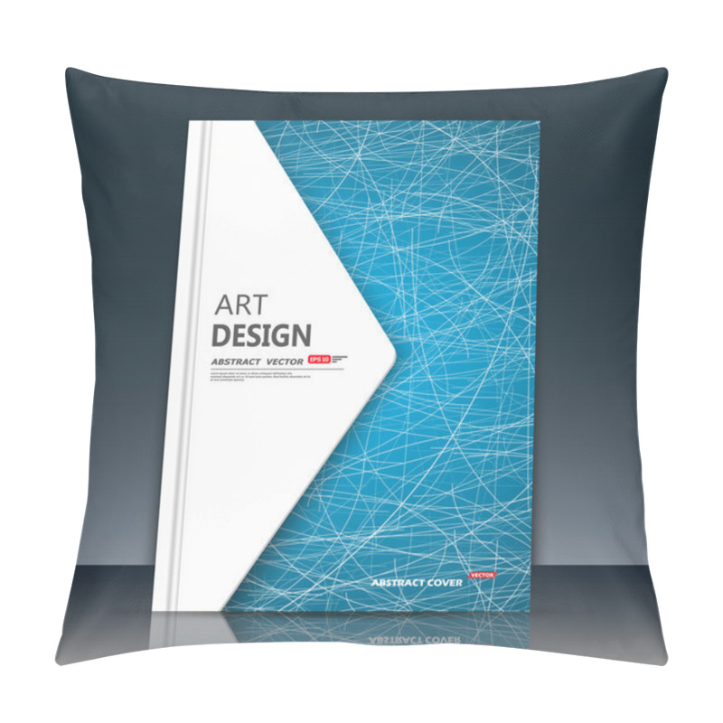 Personality  Abstract Composition. Blue Curve Lines Font Texture. White Triangle Section Trademark Construction. A4 Brochure Title Sheet. Creative Figure Logo Icon. Commercial Offer Banner Form. Ad Flyer Fiber Pillow Covers