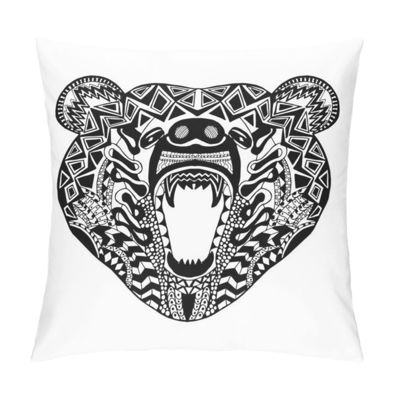 Personality  Zentangle Stylized Bear. Sketch For Tattoo Or T-shirt. Pillow Covers