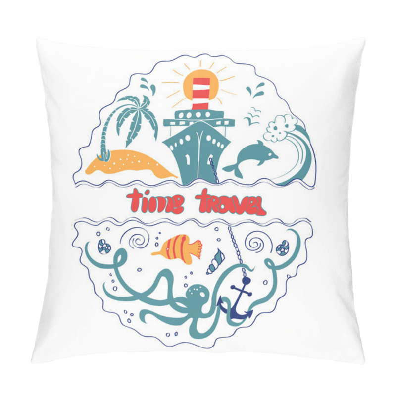 Personality  Sea Design With The Ship Pillow Covers