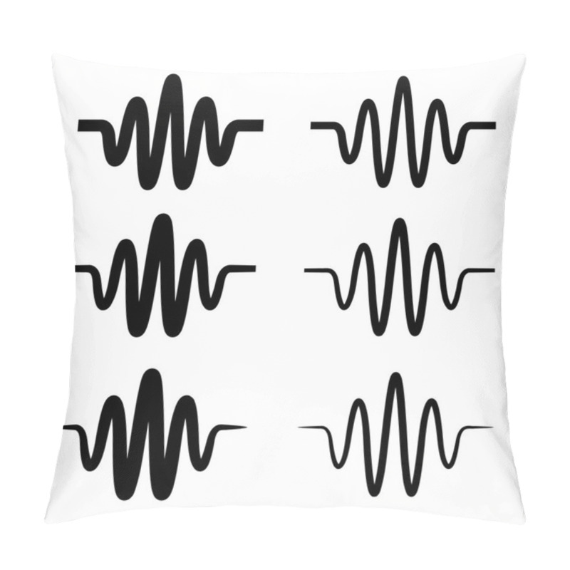 Personality  Sinusoidal Sound Wave Black Symbol Pillow Covers