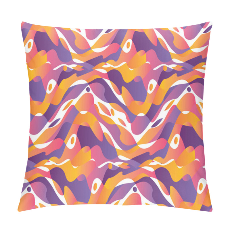 Personality  Dynamic Wavy Shapes Seamless Pattern  Pillow Covers