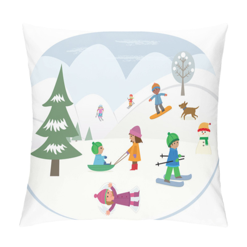 Personality  Playing In The Snow Pillow Covers