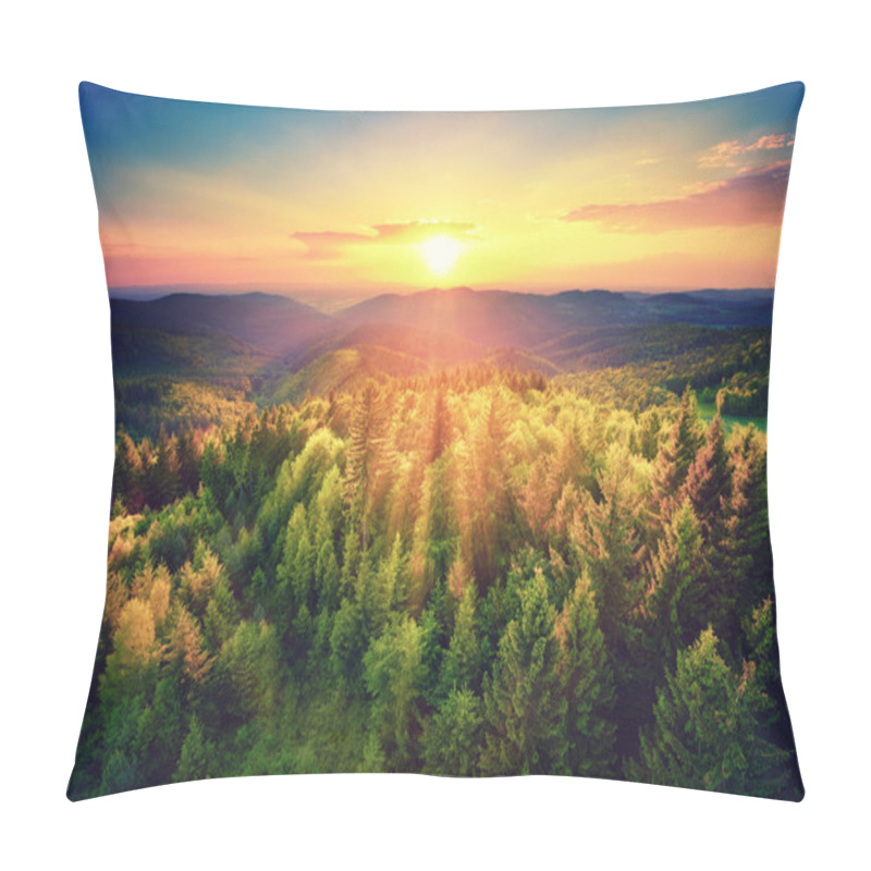 Personality  Scenic Sunset Over The Forest Pillow Covers