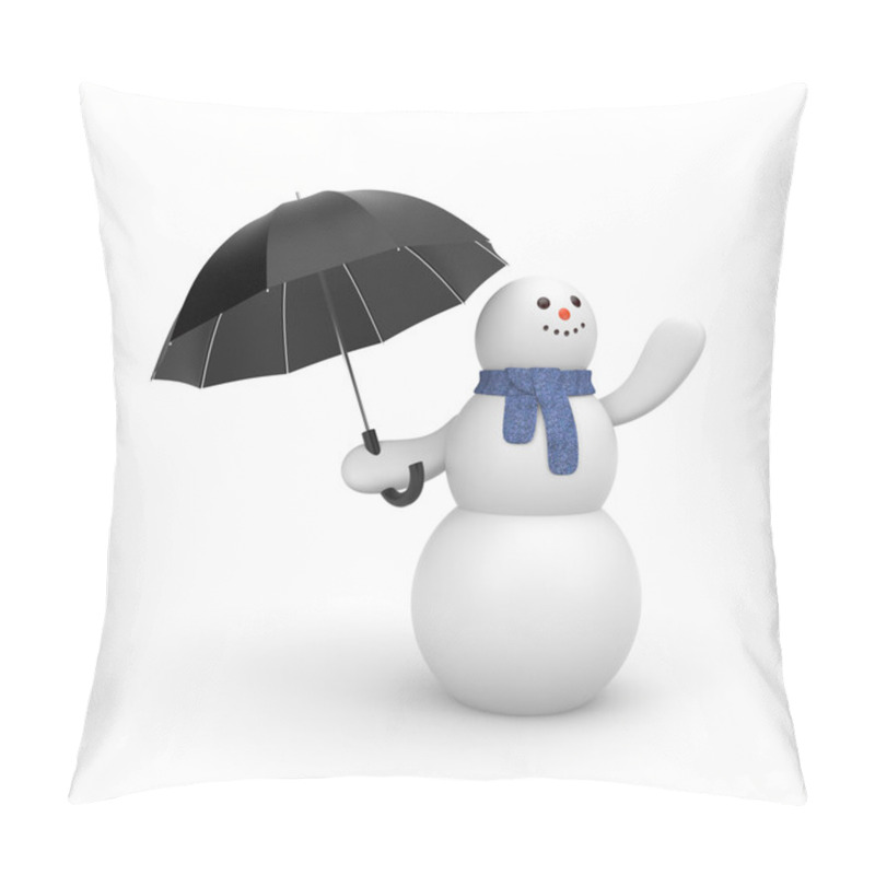 Personality  Snowman With Black Umbrella Pillow Covers