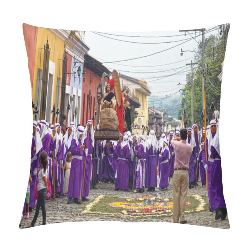 Personality  The Good Friday Procession During Holy Week (Semana Santa) In UNESCO World Heritage Site Antigua, Guatemala - 22nd Of April 2011 Pillow Covers