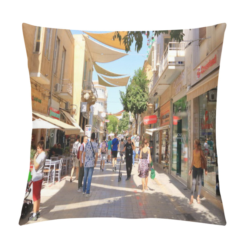 Personality  October 03 2020 - NICOSIA/Cyprus: People Walking Around The Ledra Street. It Is Is A Major Shopping Thoroughfare In Central Nicosia Pillow Covers