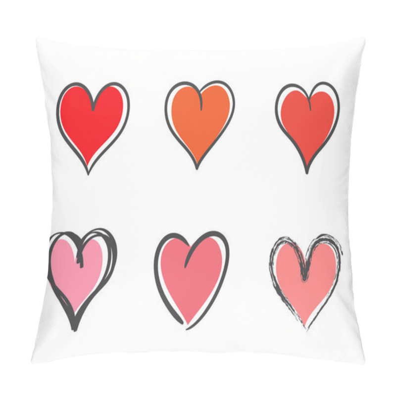 Personality  Valentine Outline Heart Set Pillow Covers