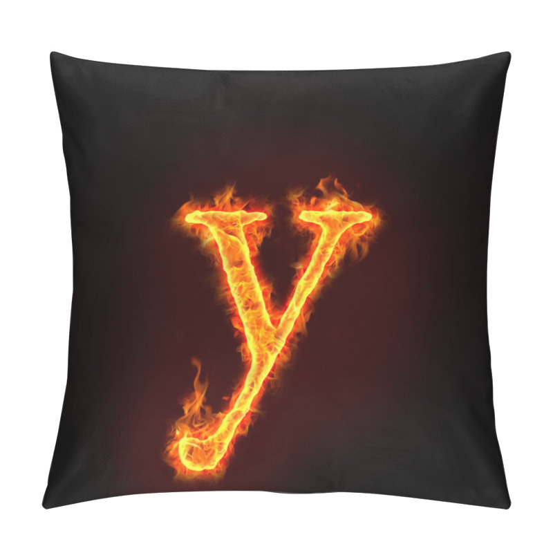 Personality  Fire Alphabets, Small Letter Y Pillow Covers