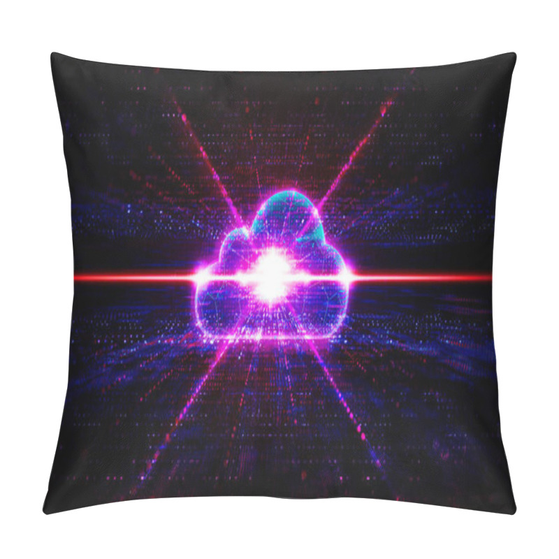 Personality  Emerging Cloud Technologies - Innovation In Cloud Computing - Digital Cloud Expanding On Futuristic Abstract Technology Background  Pillow Covers